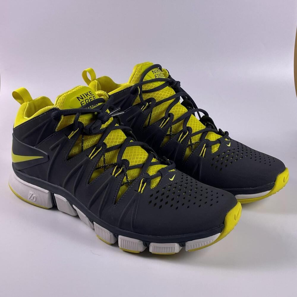 Nike Grey Volt Neon Flex Sole Training Sneakers Trainers Mens Size 14